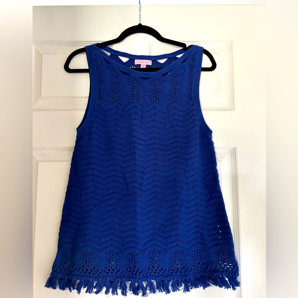 Lilly Pulitzer Fringe Sleeveless Sweater Size M